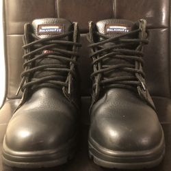 Men’s Steel Toe Work & Safety Black Boots Round Toe Relaxed Fit Size 7 (M, D)