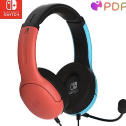 PDP Gaming LVL40 Airlite Stereo Headset for Nintendo Switch/Lite/OLED - Wired Power Noise Cancelling Microphone, Lightweight Soft Comfort On Ear