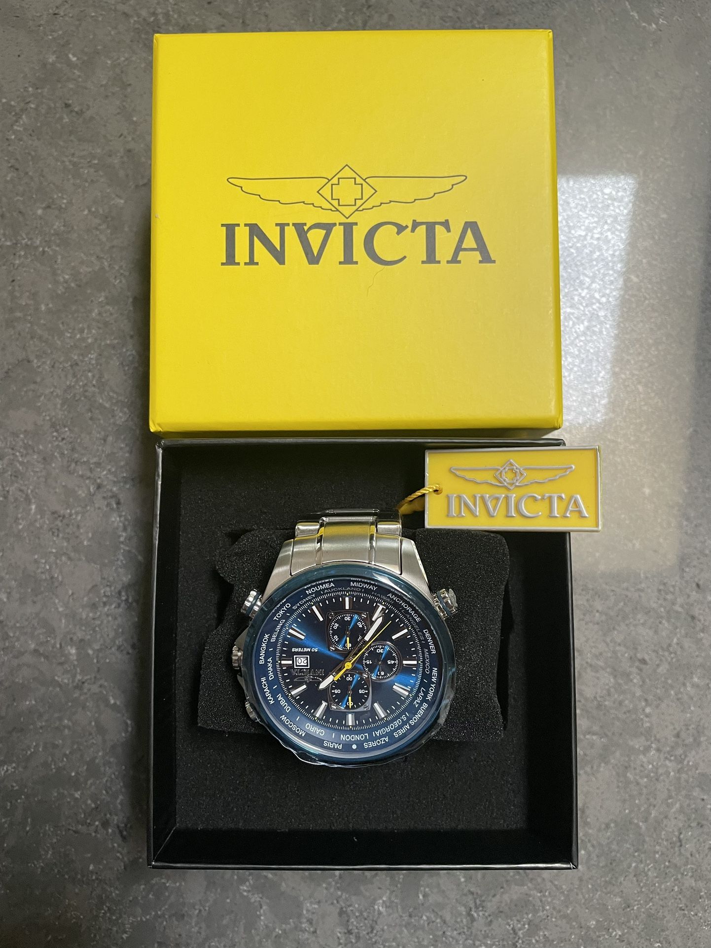 New In Box Men’s 50mm Invicta Aviator