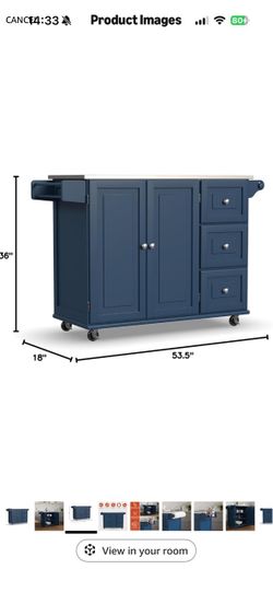 Blue kitchen island NEW in BOX