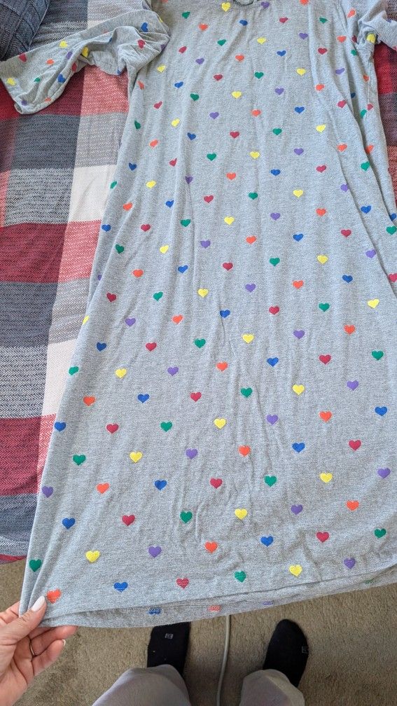 Cute Gray Hearts Nightgown