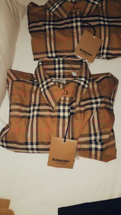 Burberry Check Button-Up Shirt with Tags