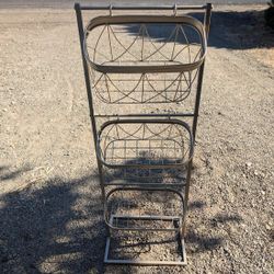 40" Metal 3-Tier Storage Basket Rack, Industrial Style, Multi-Purpose Organizer
