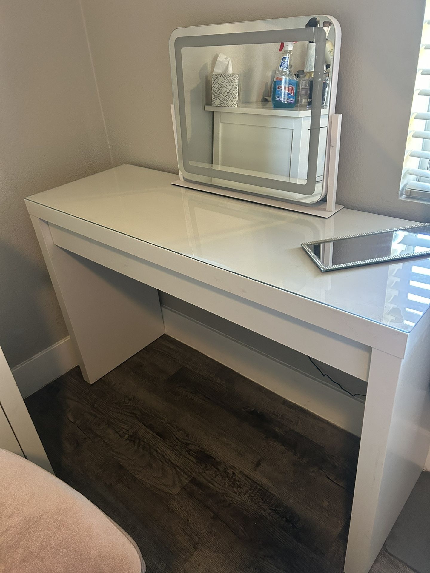 Vanity, Mirror And Chair