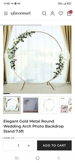 Large Gold Circle Arch Backdrop Stand
