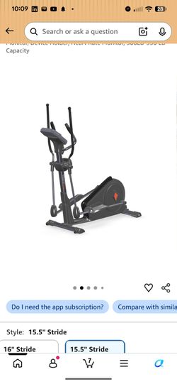 Sunny Health & Fitness Heavy Duty Elliptical Machine with Full Body Workout