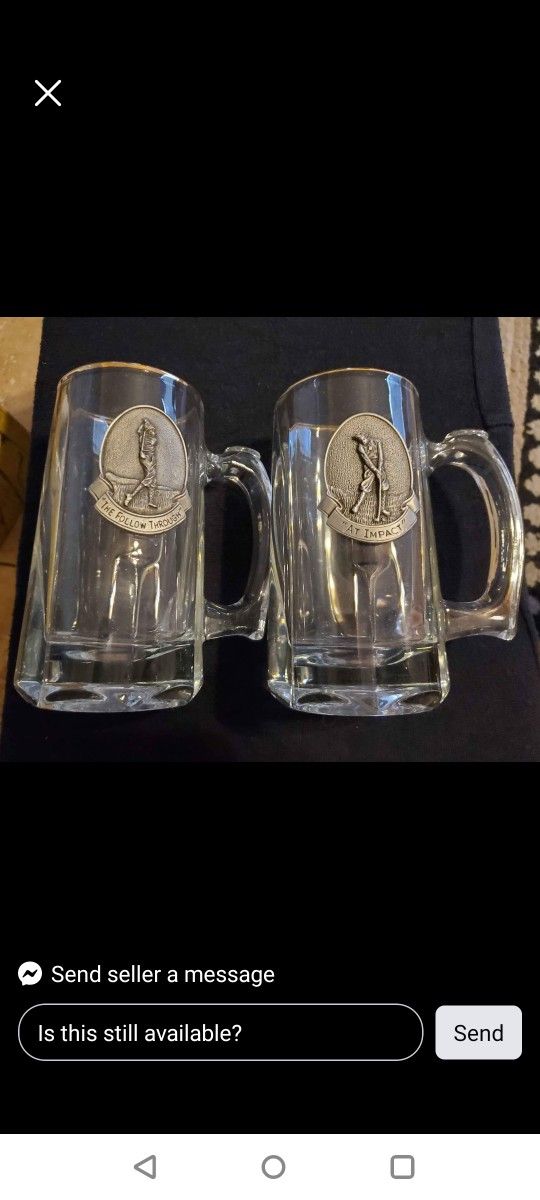 2 Vintage Pewter Mugs