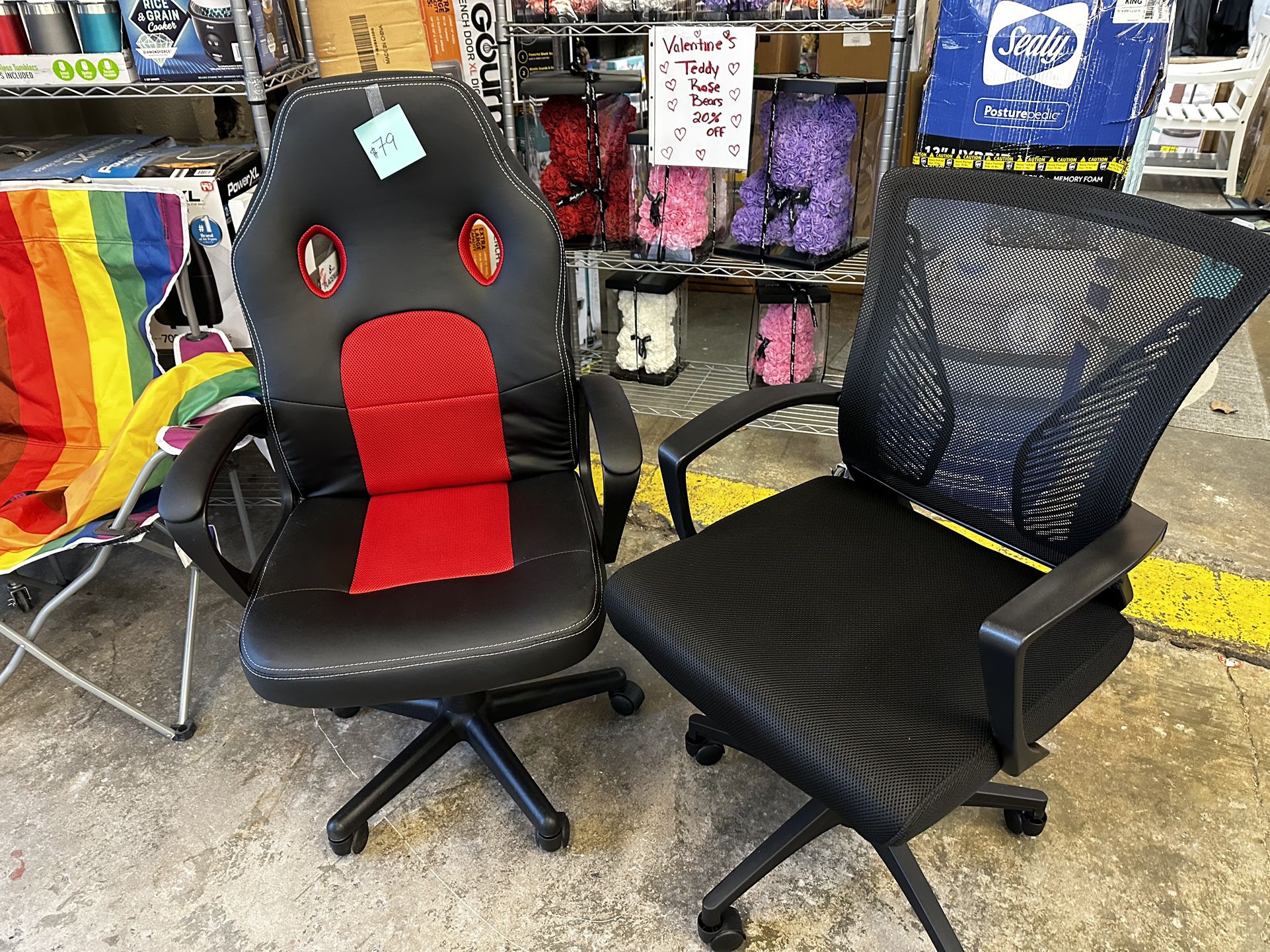 Desk Chair Mash Black $49 Black & red $79 
