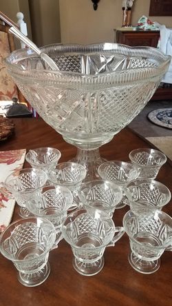Large punch bowl set