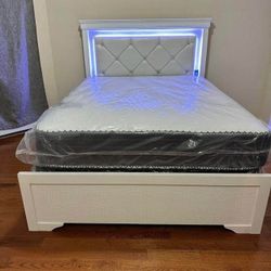 Brand New Led Light Bed Frame With mattress  With  free home delivery and cash on Ĺ
