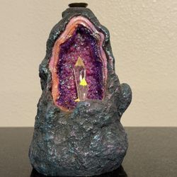 Light Up Amethyst Crystal For Incense/Decoration