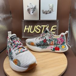 Nobull Unisex Journey “Aloha Floral White” Running Shoes Size M 7.5 W 9