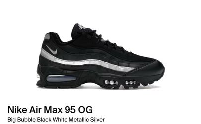 Size 6 - Nike Air Max 95 Big Bubble - Black Metallic Silver IB1667 003