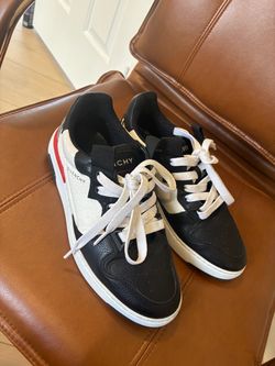 Givenchy Wing Low Leather Sneakers Black/White/Red – Authentic - Size 8