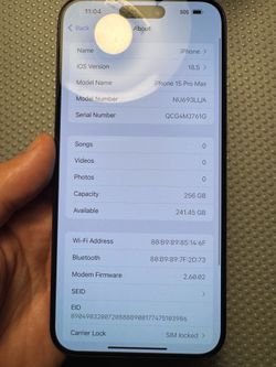 IPhone 15 pro max 256 gb AT&T