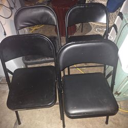 4 metal  folding chairs