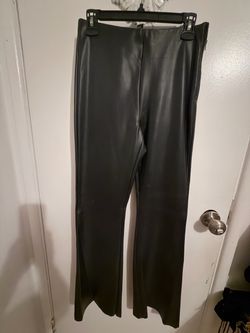 Black Faux Leather Flare Pants