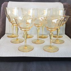1930 Amber Goblets and Dessert Stemware