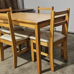 IKEA. WOOD. TABLE.   AND. 4 CHAIRS