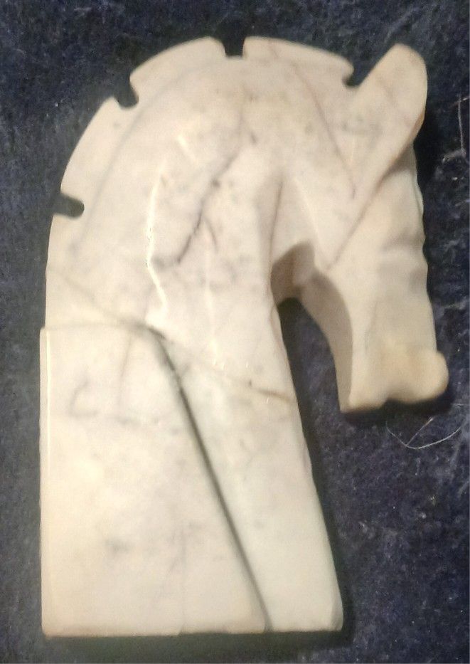 Used 1970 Vintage Collectible Marble Horse Head Bookend,