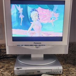 Panasonic 14" flat screen LCD TV AND Apex DVD Video Player