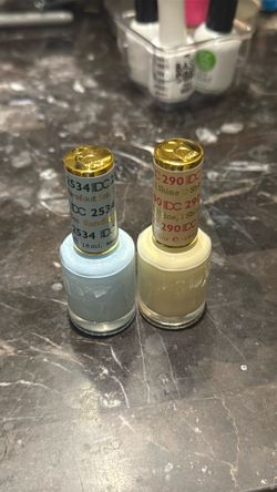 DND nail polishes - baby blue & light yellow