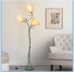 Green flower standing lamp