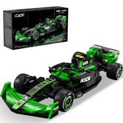 CaDA C55032W Kick Sauber F1 Team C44 Racing Building Set,MOC 1:24 Racing Car Brick Kit,Collectible Display Model for Adults Home Decor（314 pcs