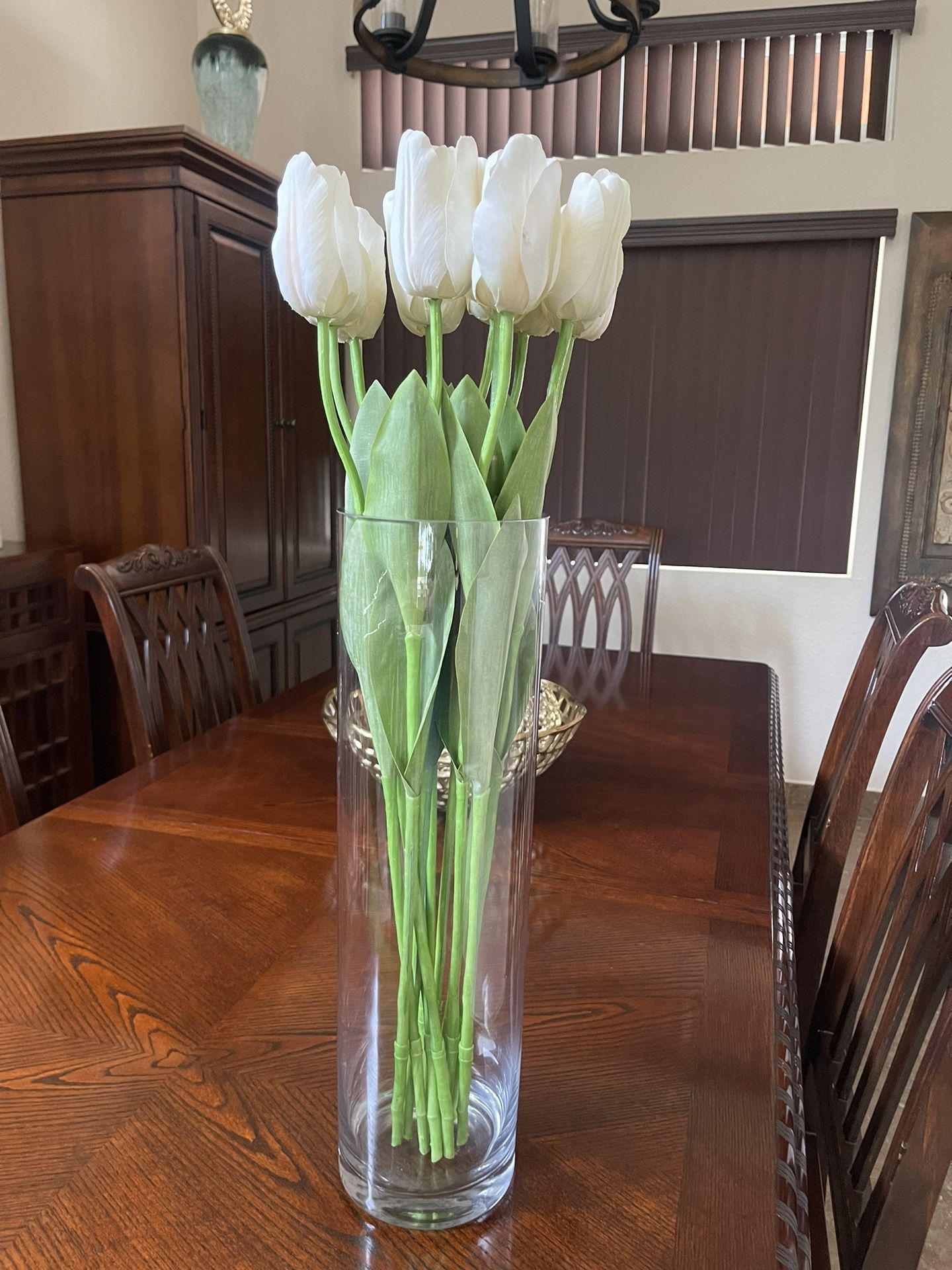 Vase With Artificial Flowers 27”Tall ( PRICE IS FIRM) 