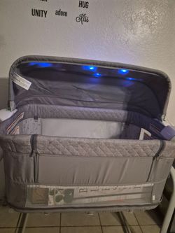 Baby Bassinet with Canopy and LED Lights