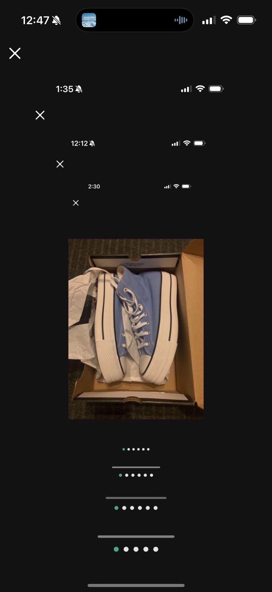 NIB WOMENS SIZE 8 CONVERSE SHOES PLATFORM BLUE