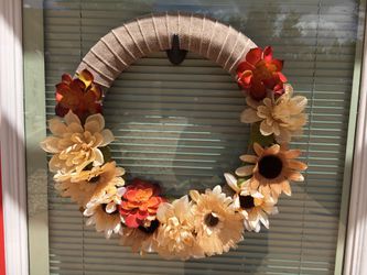 Succulent and flowers wreath