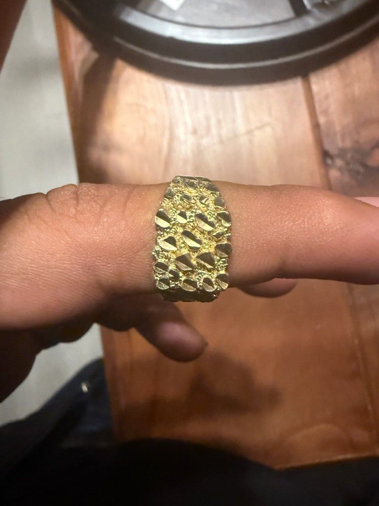 10k Gold Nugget Ring Men