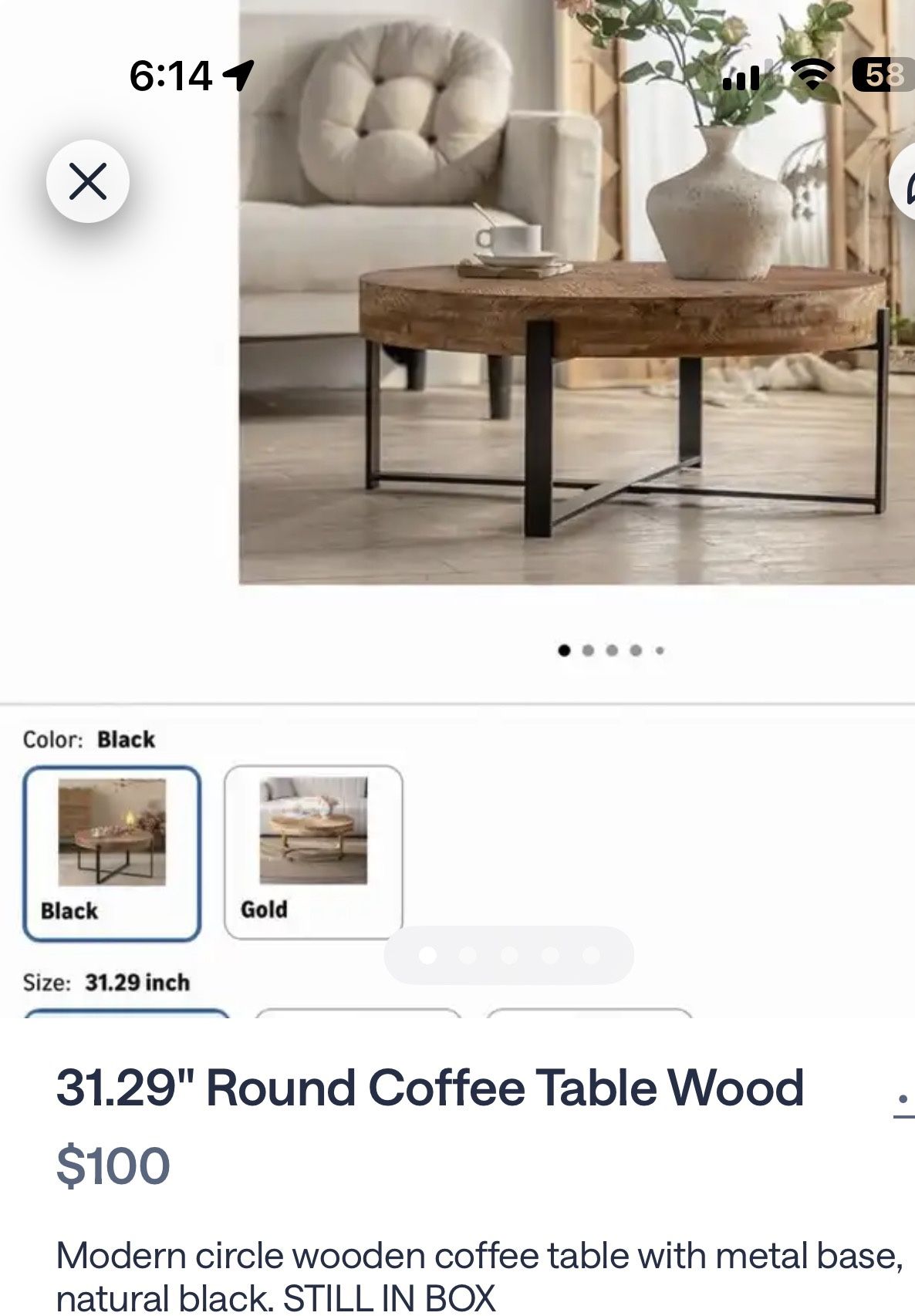 Round Coffee Wood Table