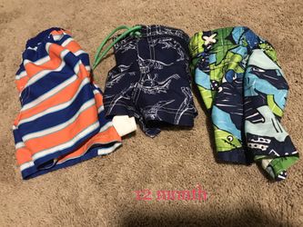 3 size 12 month boy swim trunks