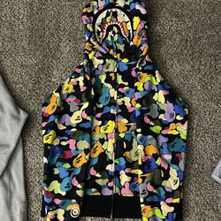 Bape Multi Color Shark Hoodie 