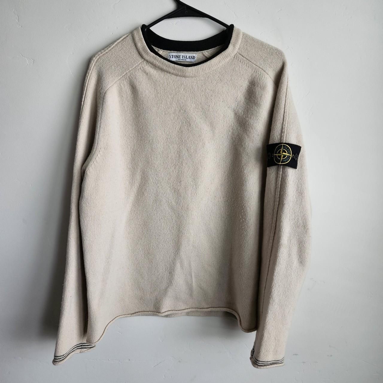 Stone Island Men's Cream and Tan Jumper