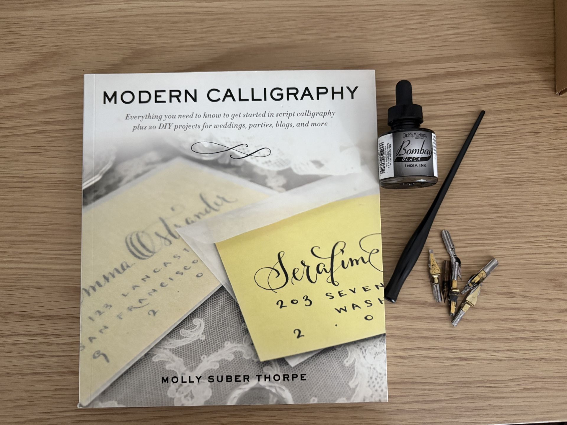 Calligraphy Book & Pen Set with Ink