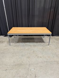 Light Wood Top Modern Coffee Table with Metal Frame