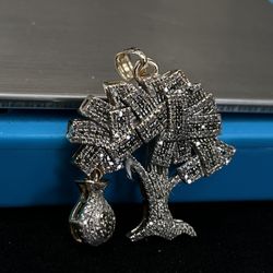 10k Moneytree + Money Bag Diamond Pendant 