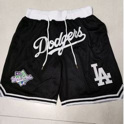 Dodgers Black Shorts Stitched (S, M, L, XL, 2X) 