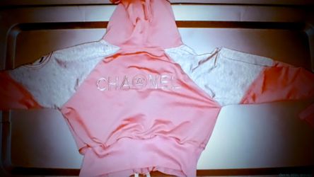 CHANEL Zip-up Hoodie Sweatshirt Chrome Metal Zipper Pull, embroidered CHANEL on rear and left sleeve, Super Cute • size XS Hoodie NWOT