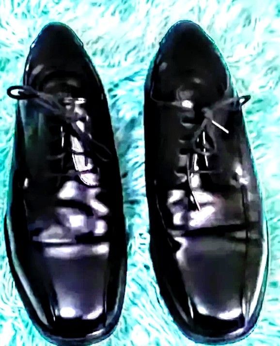 Men's size 12 black leather dress shoes Croft& barrow WORN ONCE. 59.99 NEW