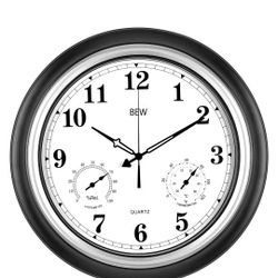 ⏰ Brand New BEW 18” Outdoor Clock – Weatherproof with Thermometer & Hygrometer