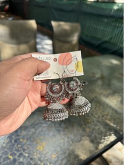 Ethnic oxidised chandelier (jhumka) earrings.Indian earrings. NEW