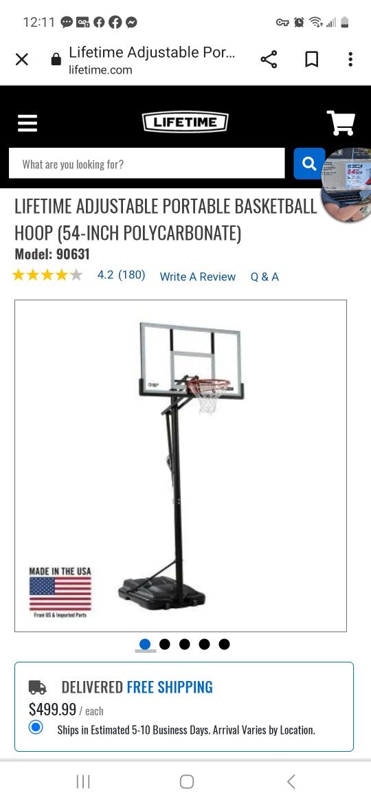 New 54" Lifetime Basketball Hoop System