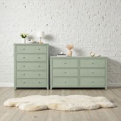 Modern Cottage Dresser Set with Elevated Storage