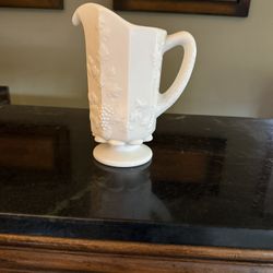 Vintage 1960’s Westmoreland Paneled Quart Size Milk Glass Pitcher
