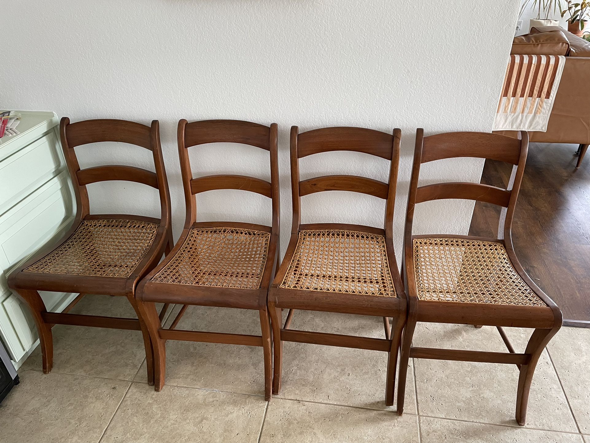 Antique Cane Bottom Dining Chairs