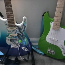 Fender Stratocaster + Sonic Bronco Bass + Mustang Amplifier + MUCH MORE